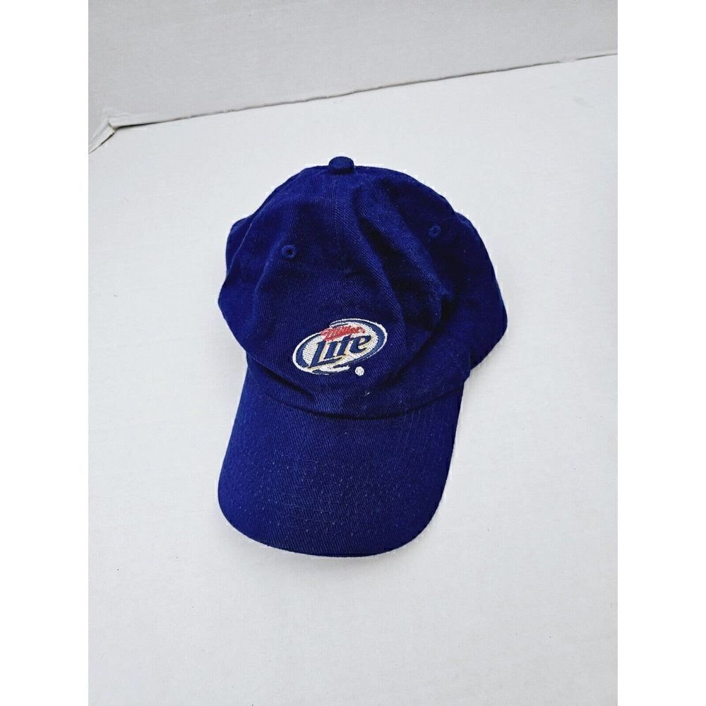 Vintage Miller Lite A True Pilsner Beer Blue Snapback Hat Baseball Cap